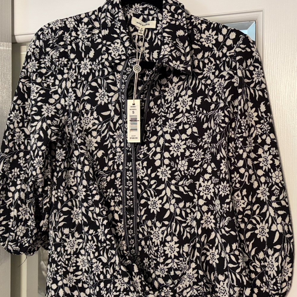 Max Studio Black and White Floral Dress